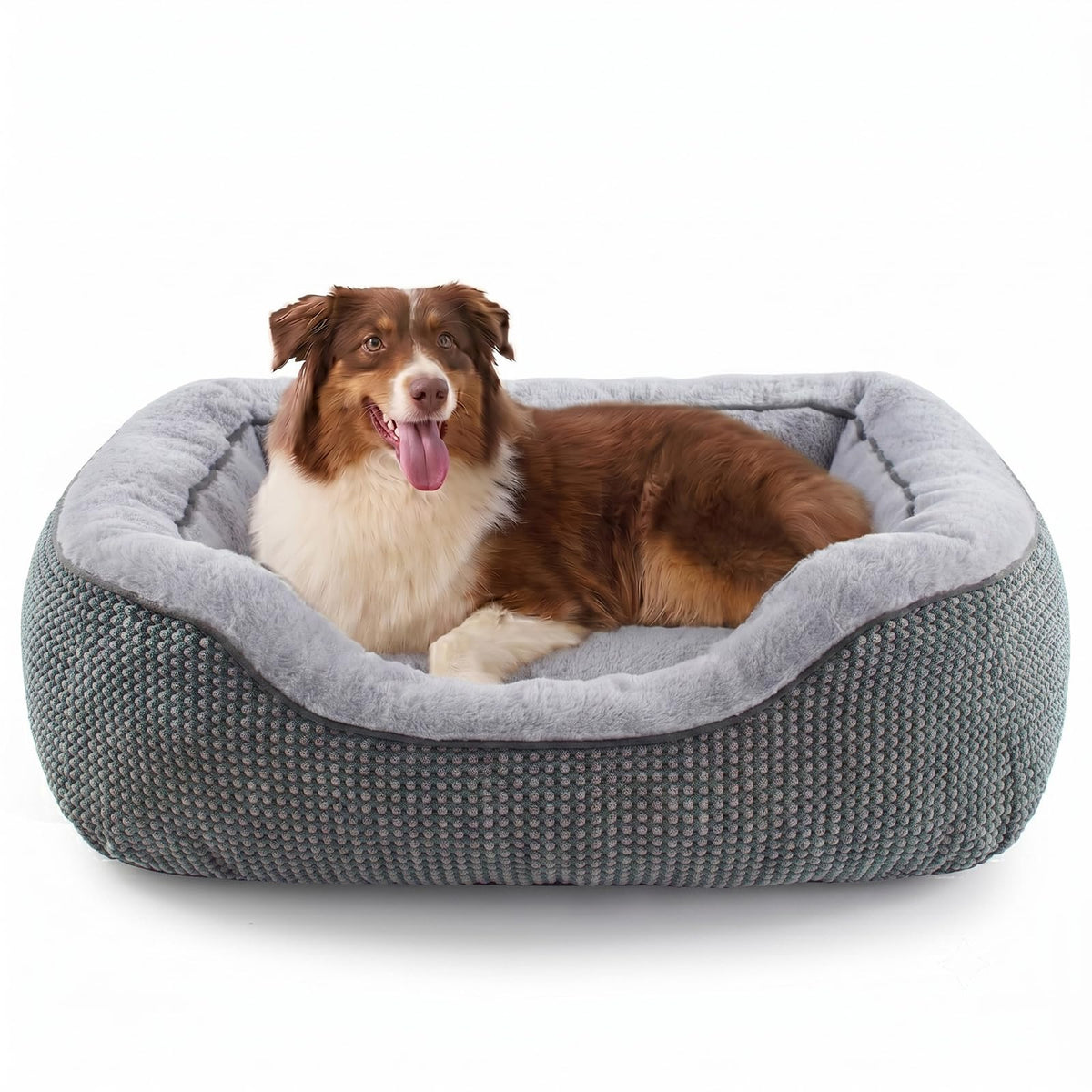 Medium Dog Bed with Raised Sides – 30" x 24" Washable Pet Bed