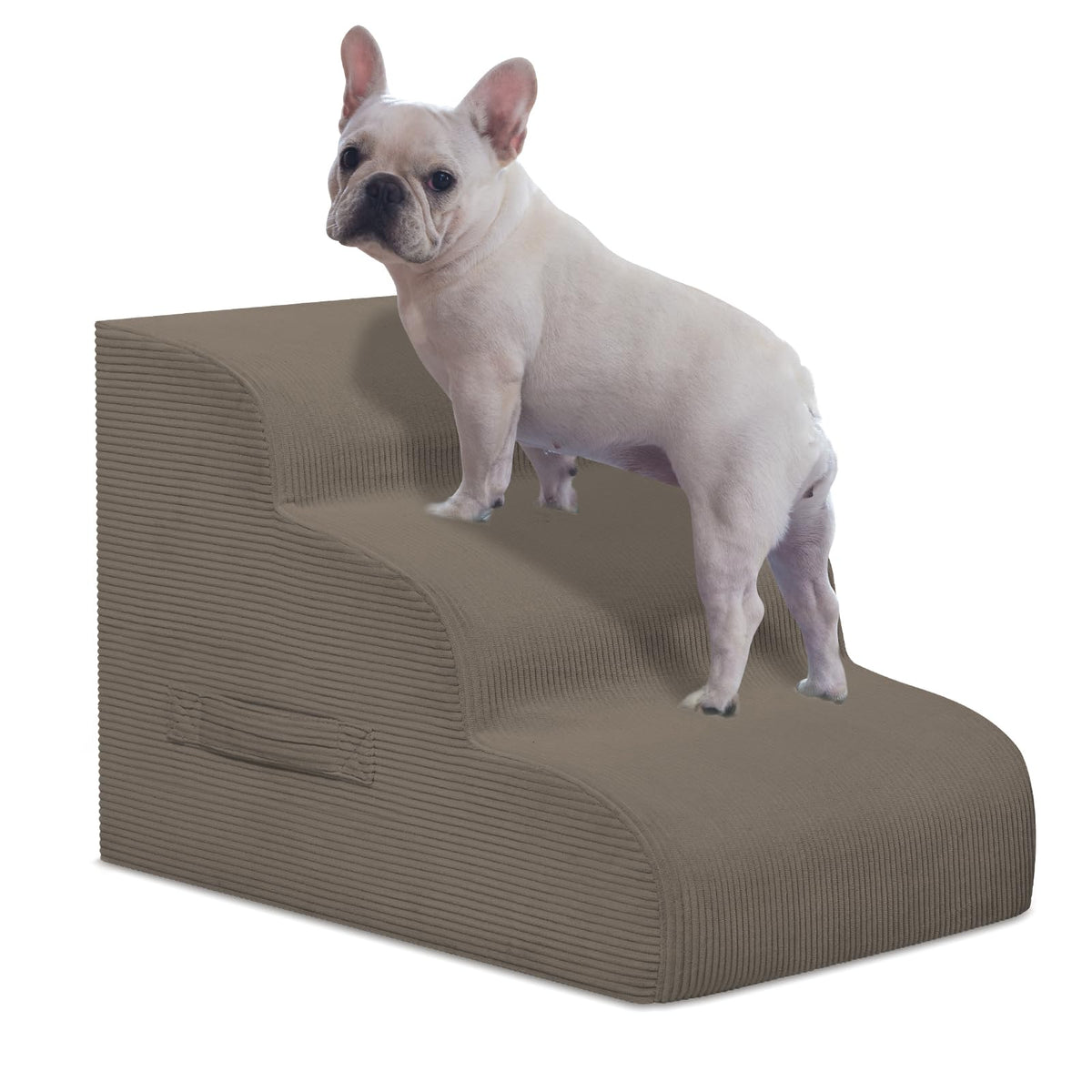 4-Step Dog Stairs for Small Dogs & Cats – Foam Pet Steps for Bed & Sofa