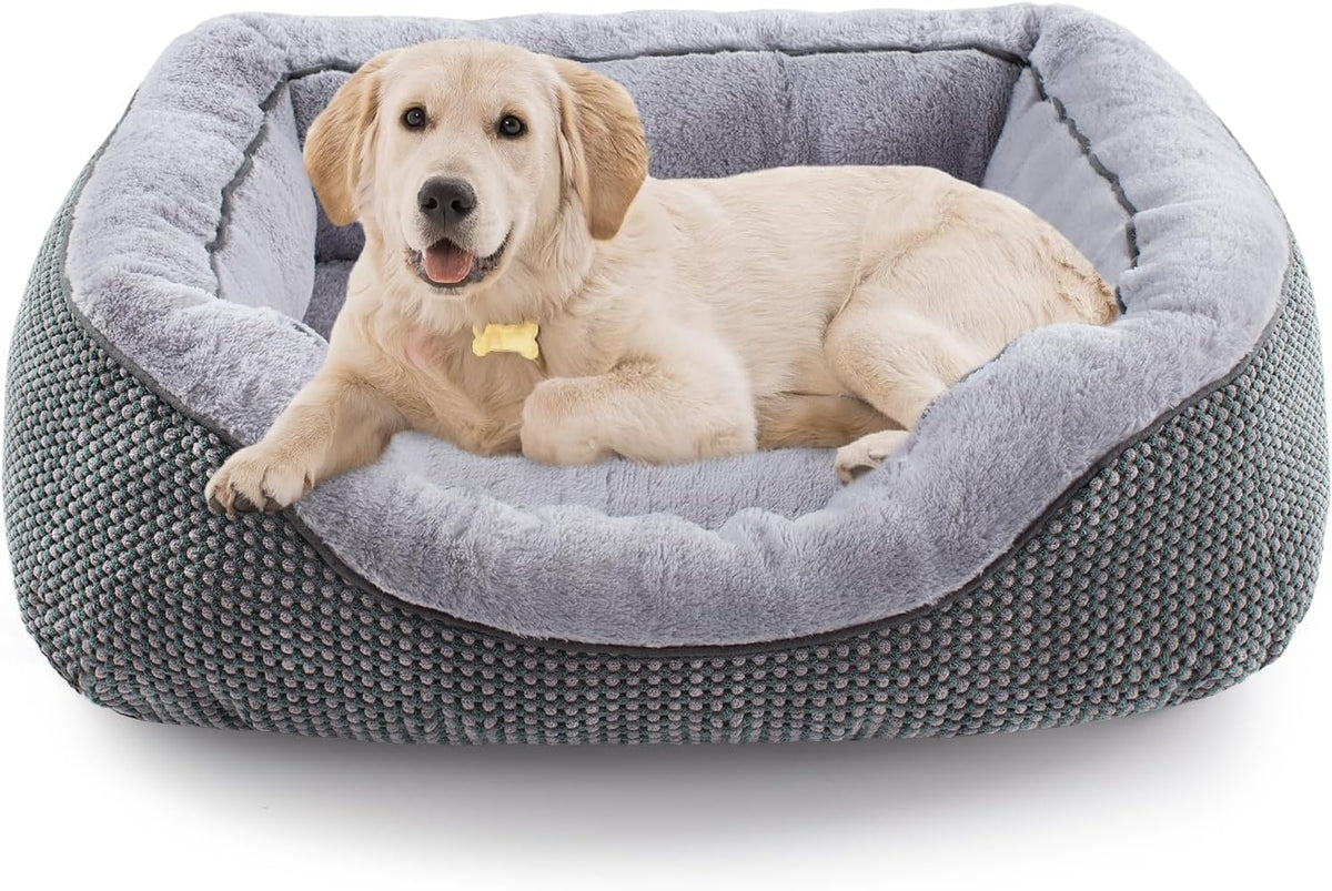 Medium Dog Bed with Raised Sides – 30" x 24" Washable Pet Bed