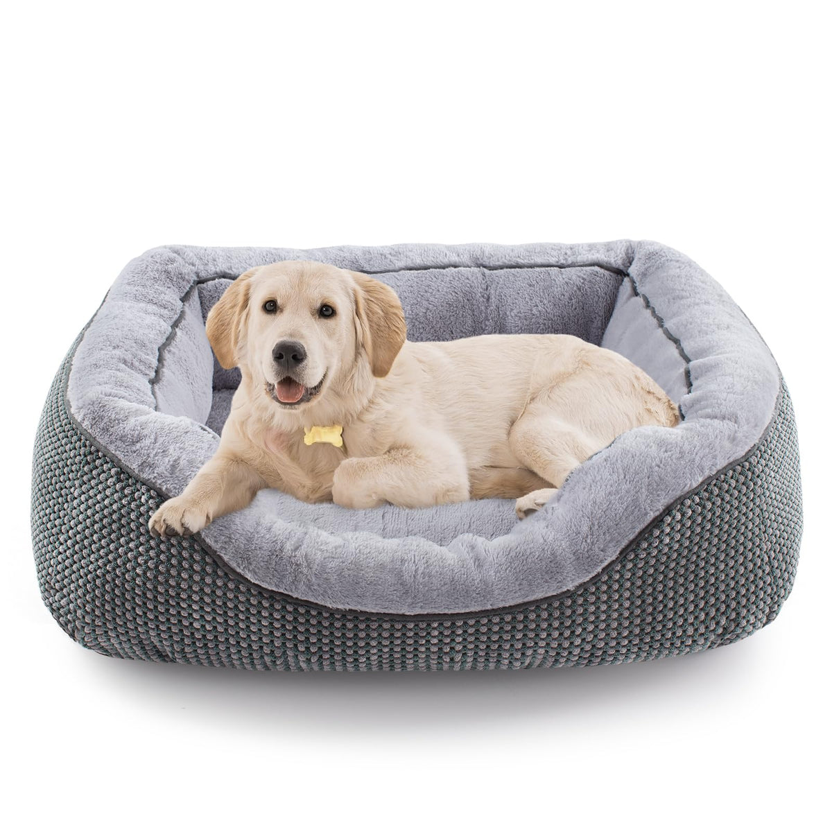 Medium Dog Bed with Raised Sides – 30" x 24" Washable Pet Bed