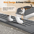 2-Pack XL Stainless Steel Cat Litter Boxes with Scoops
