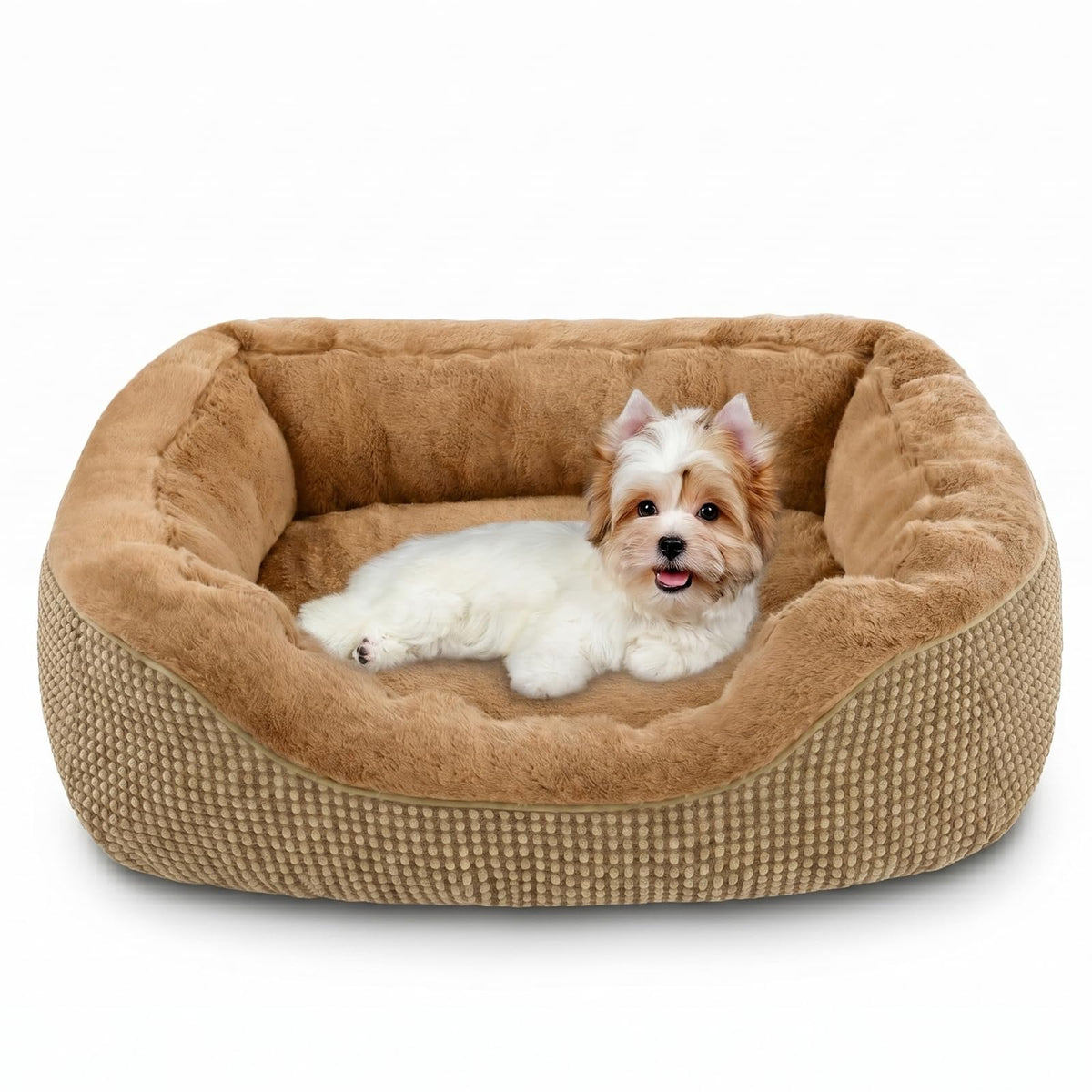 Medium Dog Bed with Raised Sides – 30" x 24" Washable Pet Bed