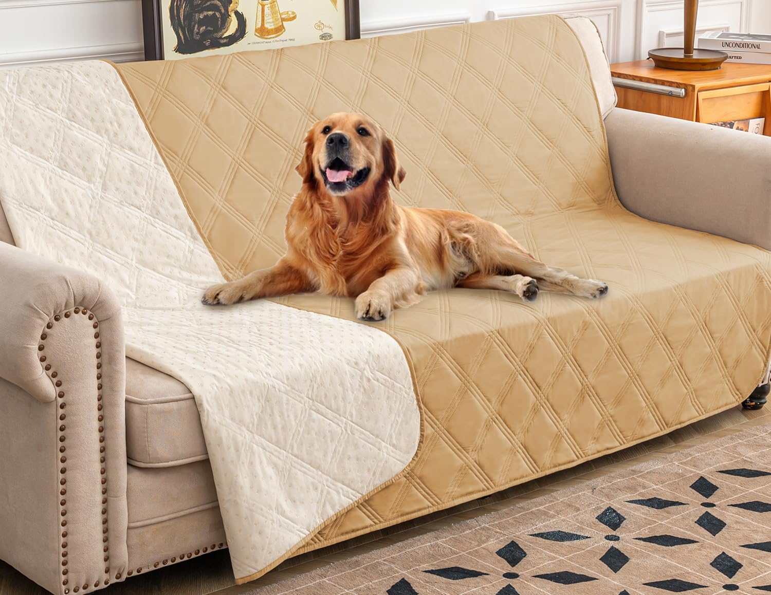 Reversible Quilted Pet Furniture Cover