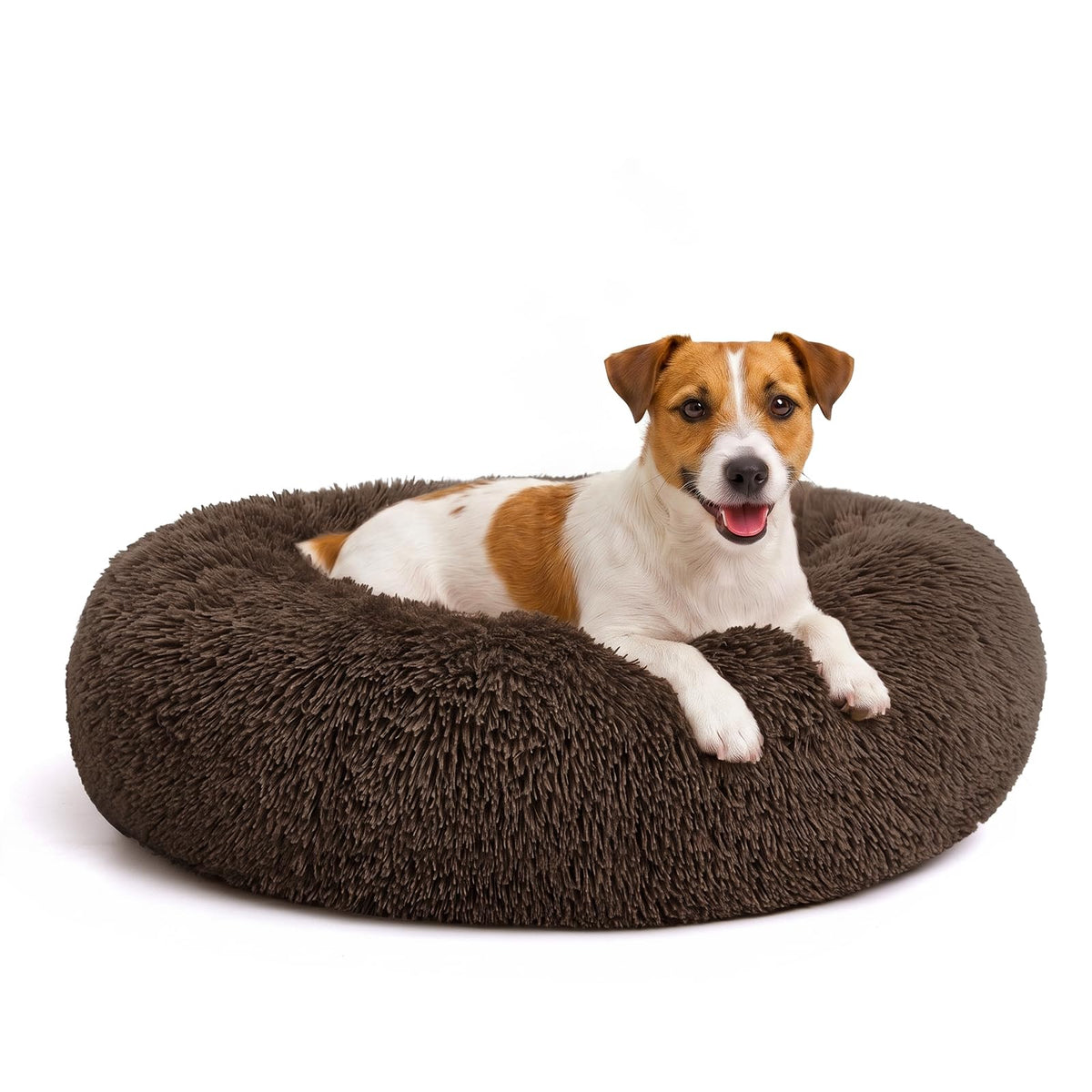 23" Round Donut Dog Bed – Plush Washable Pet Bed for Dogs & Cats