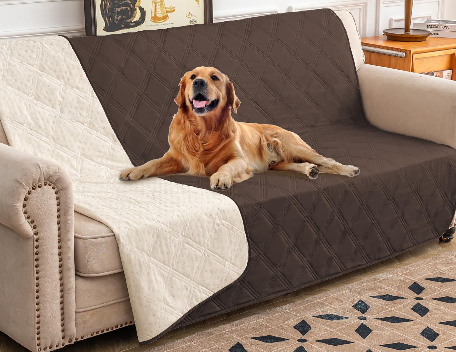 Reversible Quilted Pet Furniture Cover