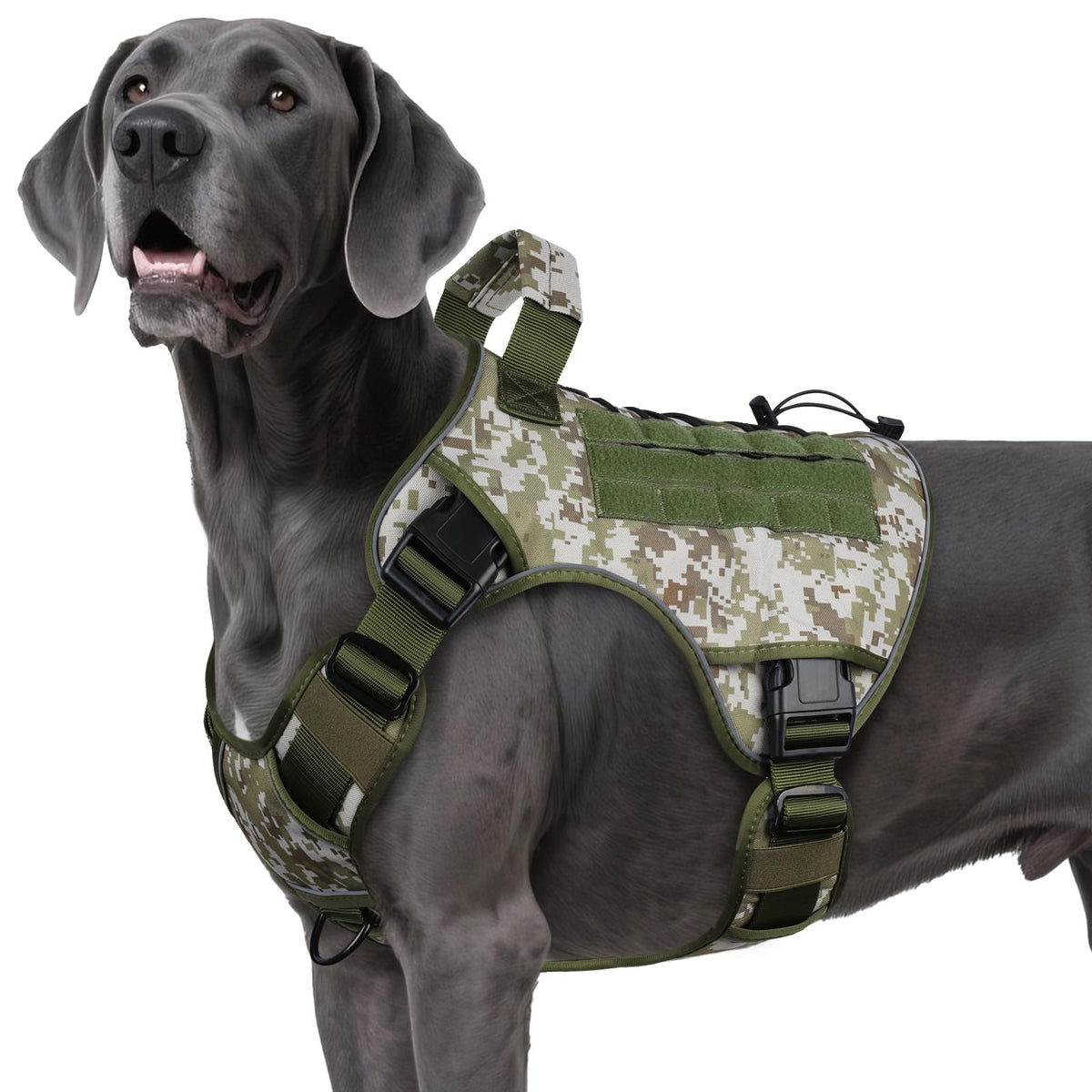 Tactical Dog Harness for Large Dogs – Adjustable No Pull Harness with Handle