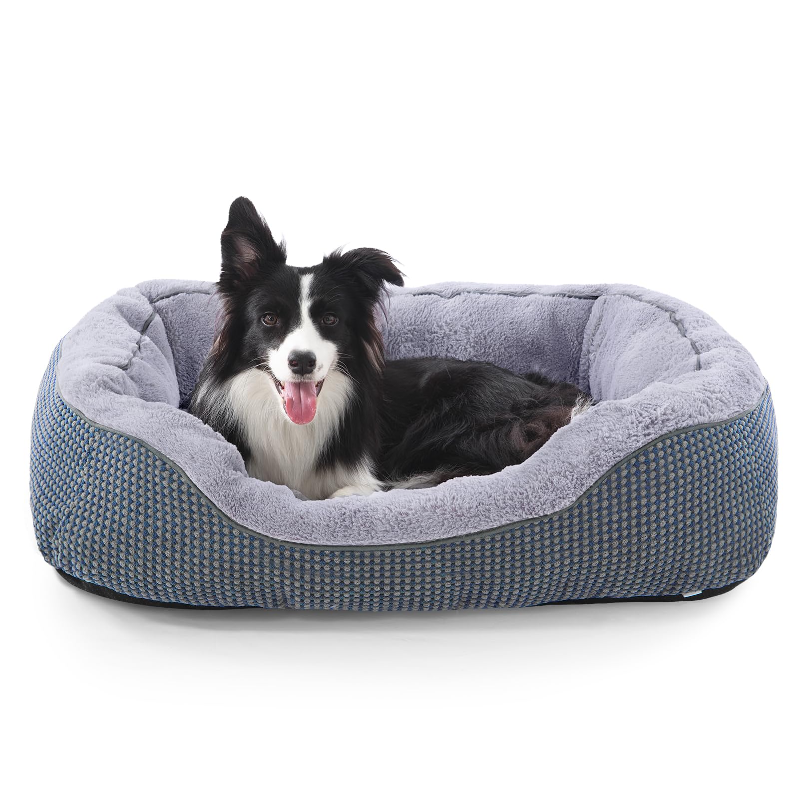 Medium Dog Bed with Raised Sides – 30" x 24" Washable Pet Bed