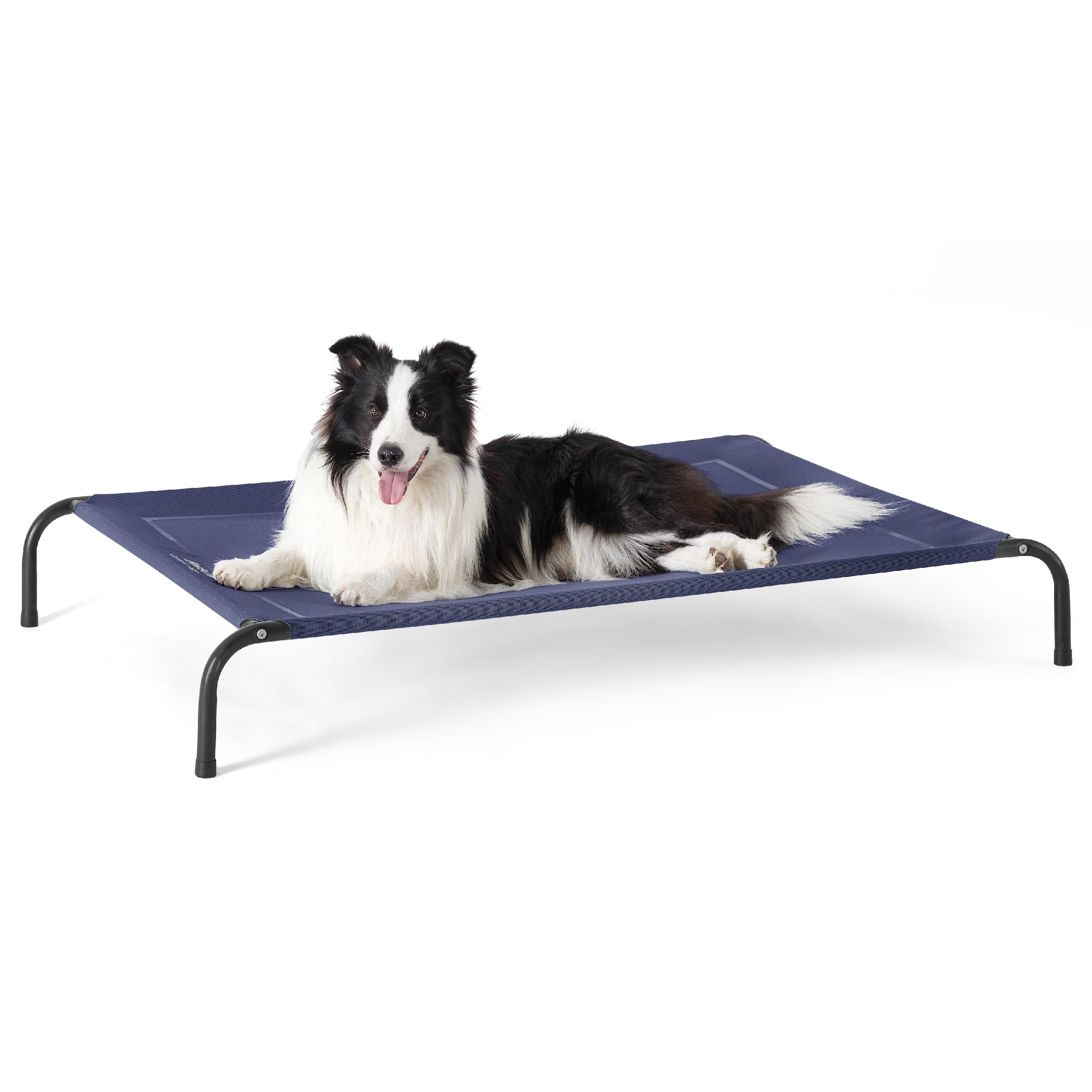 49" Large Elevated Cooling Dog Bed – Breathable Raised Outdoor Pet Cot, Grey