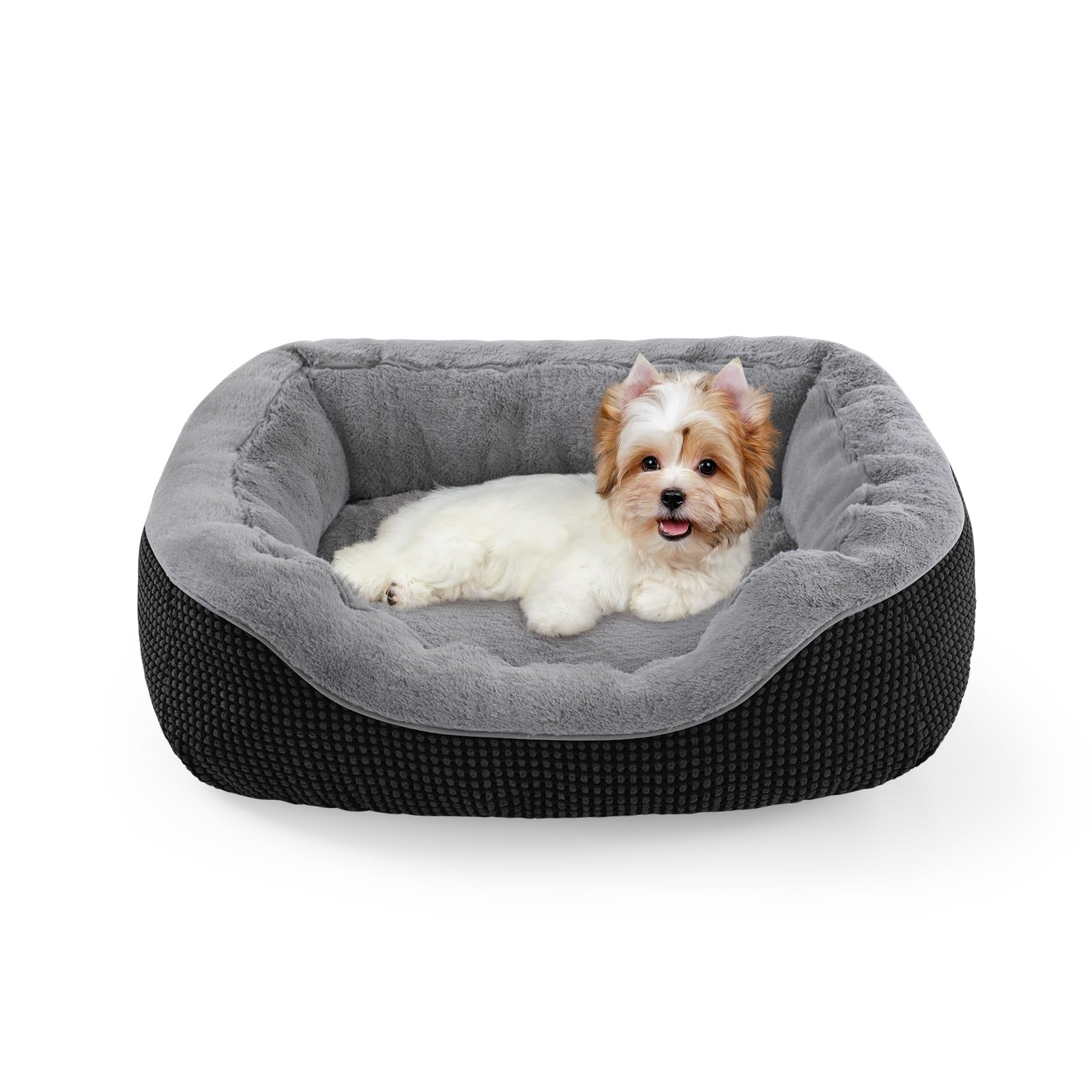Medium Dog Bed with Raised Sides – 30" x 24" Washable Pet Bed