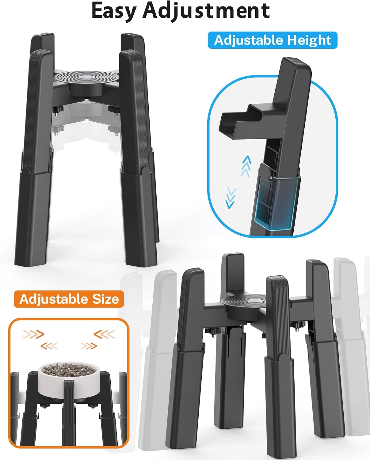 Adjustable Pet Bowl Stand – Height & Width Adjustable