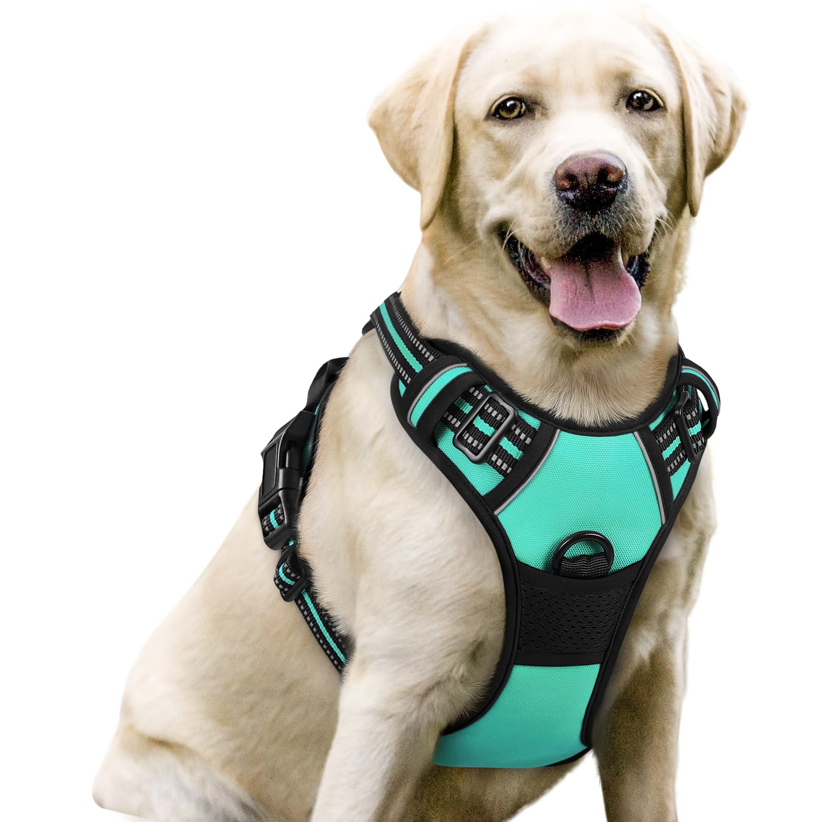 No Pull Dog Harness for Large Dogs – Adjustable Pet Vest with 2 Leash Clips