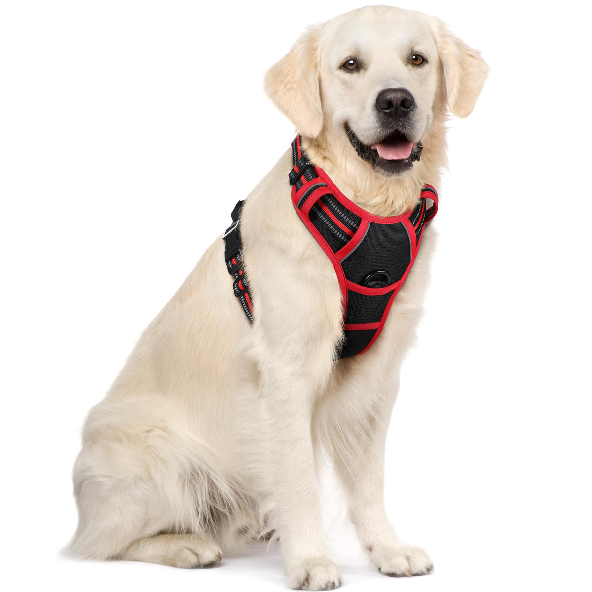 No Pull Dog Harness for Large Dogs – Adjustable Pet Vest with 2 Leash Clips