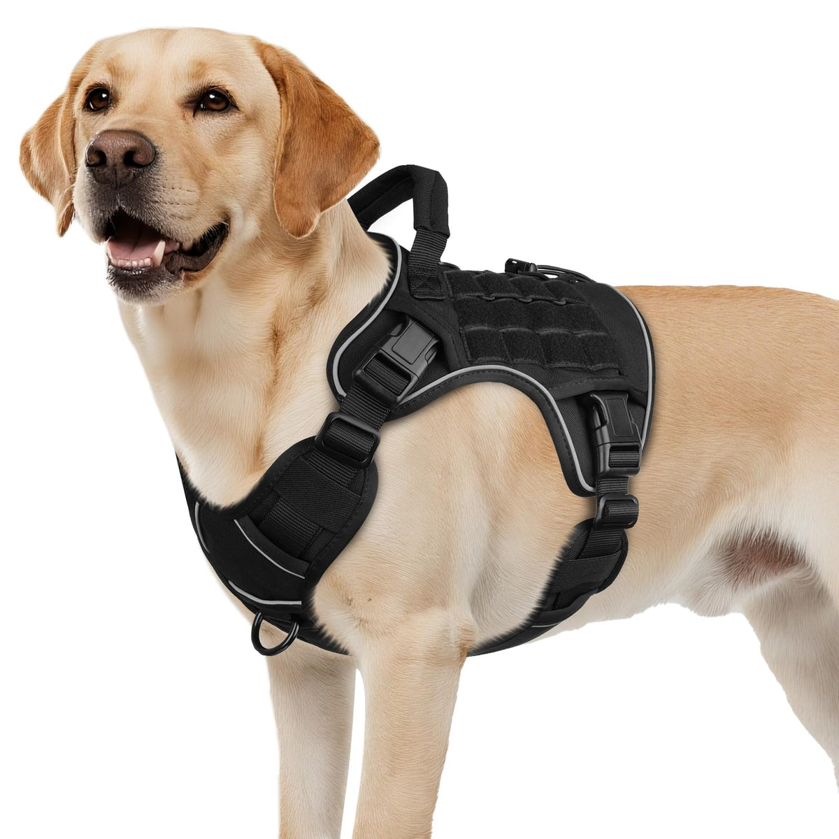 Tactical Dog Harness for Large Dogs – Adjustable No Pull Harness with Handle