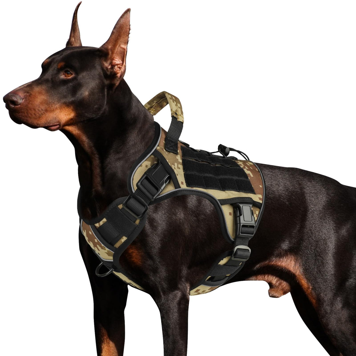 Tactical Dog Harness for Large Dogs – Adjustable No Pull Harness with Handle
