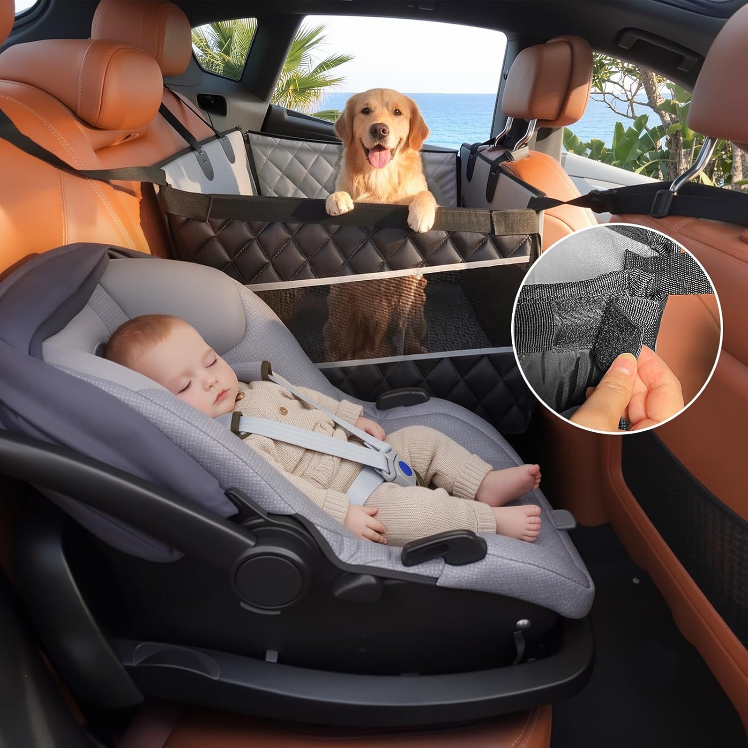 Dog Car Seat Hammock with Mesh Window