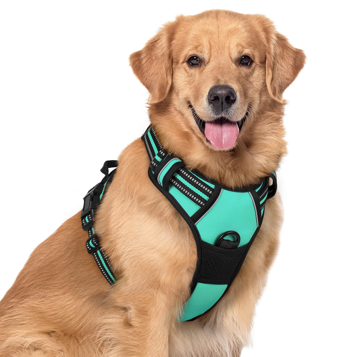 No Pull Dog Harness for Large Dogs – Adjustable Pet Vest with 2 Leash Clips