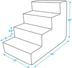 4-Step Dog Stairs for Small Dogs & Cats – 18" Foam Pet Steps for Bed & Couch