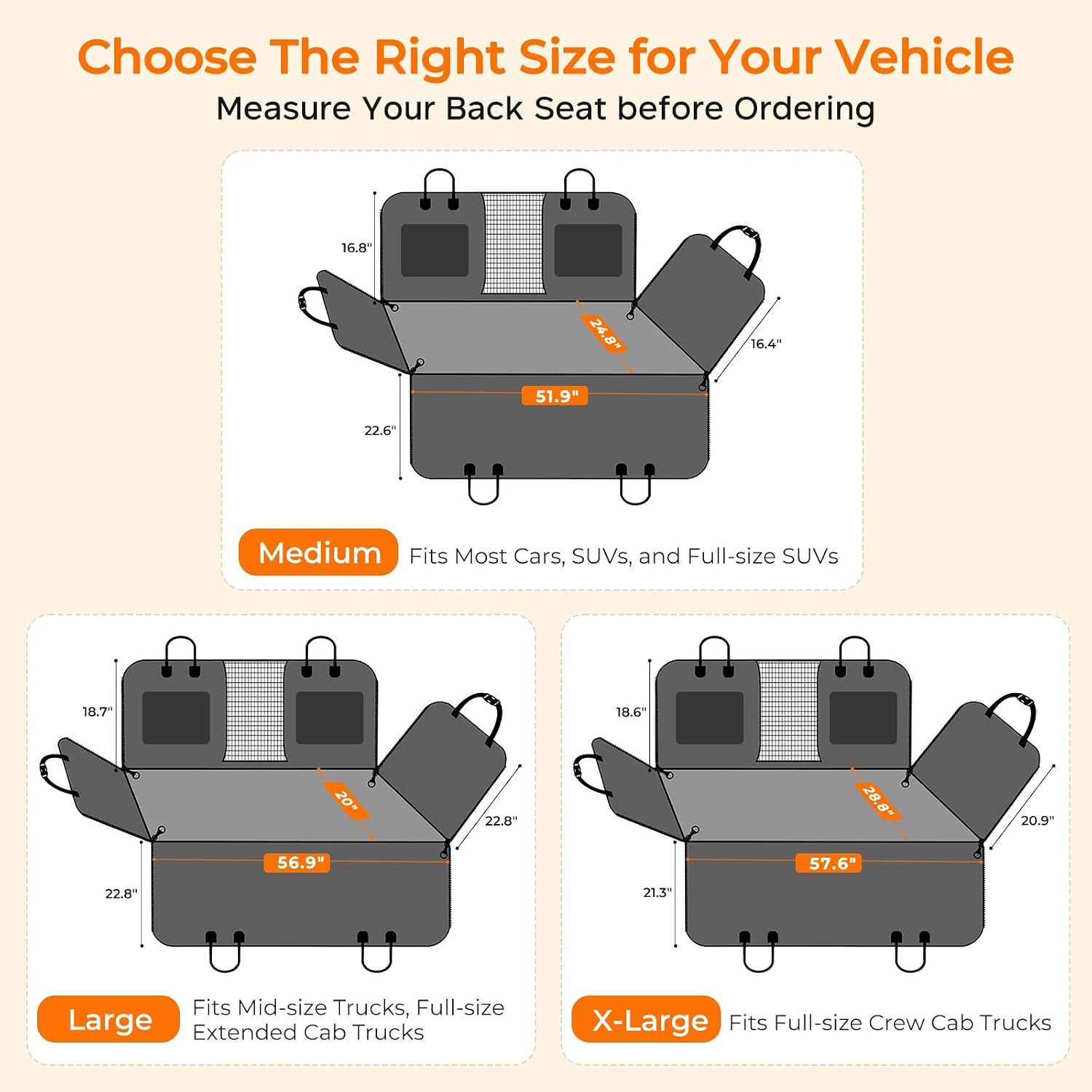 Hard-Bottom Dog Back Seat Extender & Car Cover