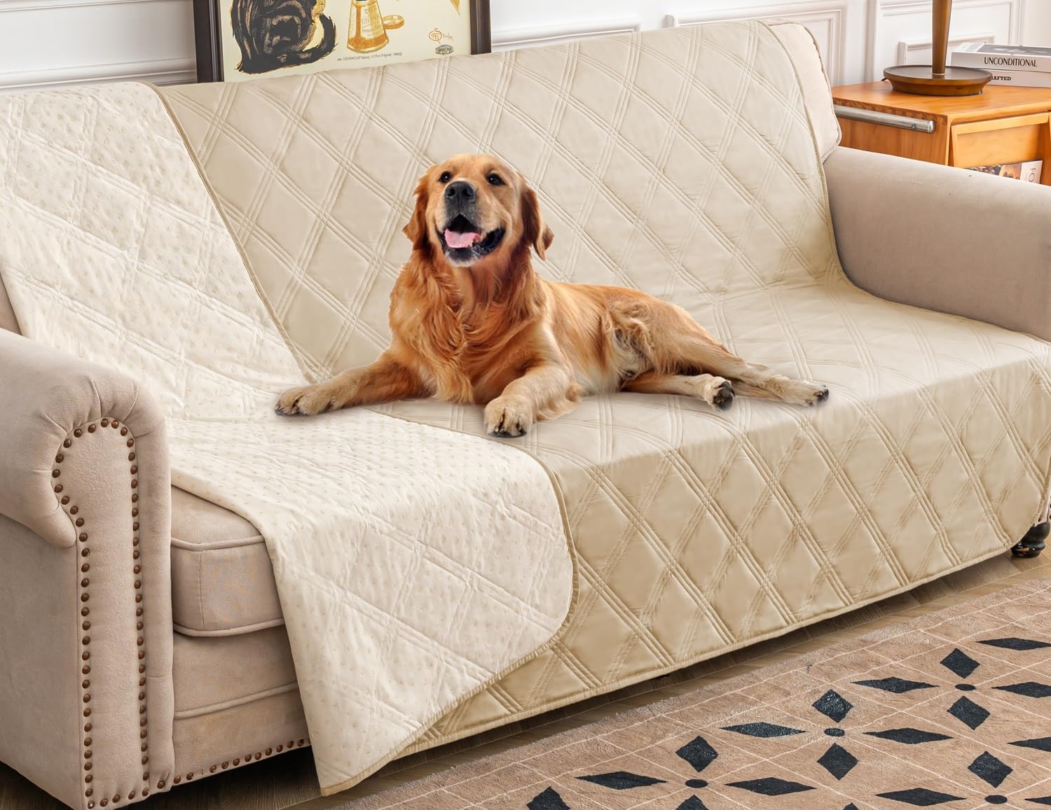 Reversible Quilted Pet Furniture Cover