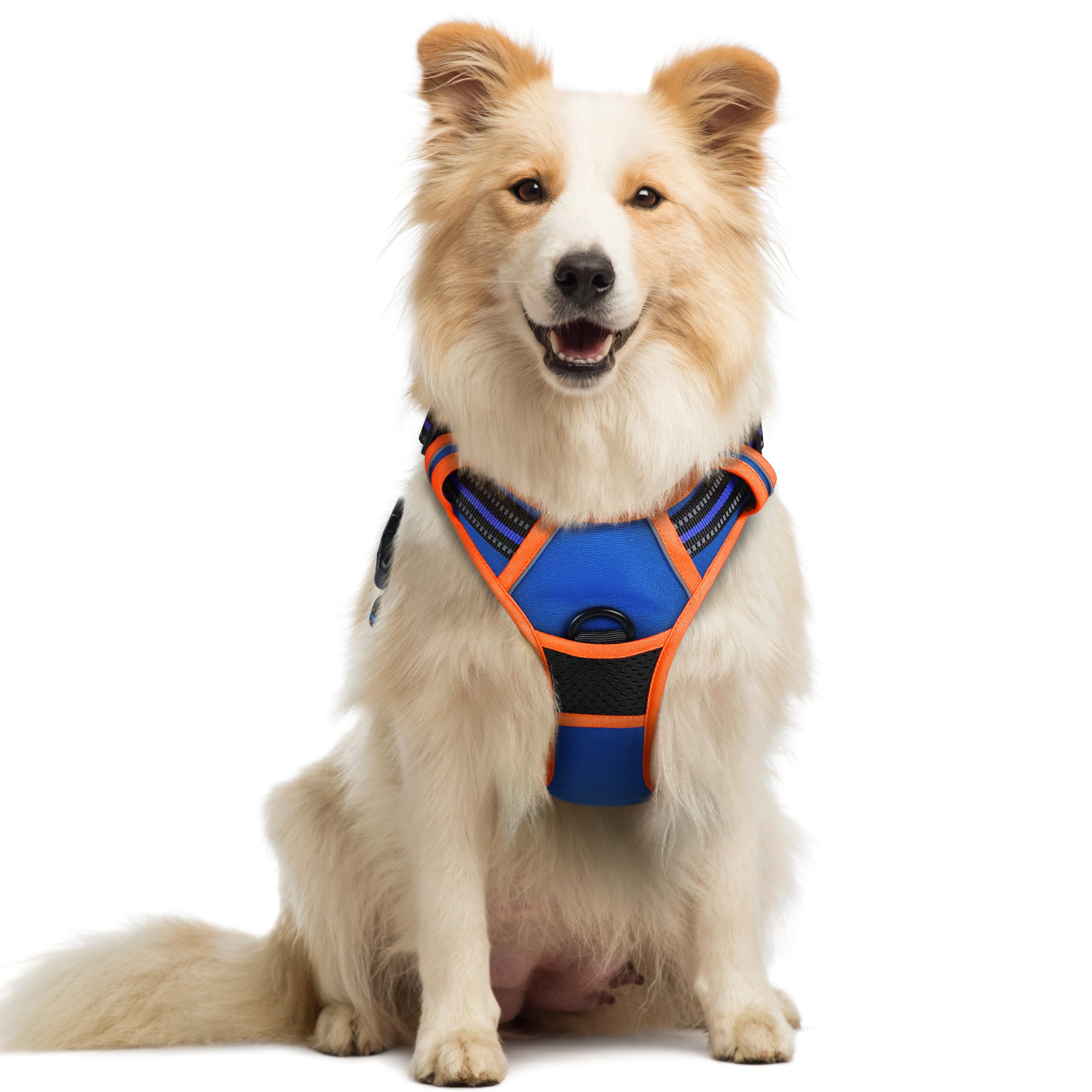 No Pull Dog Harness for Large Dogs – Adjustable Pet Vest with 2 Leash Clips
