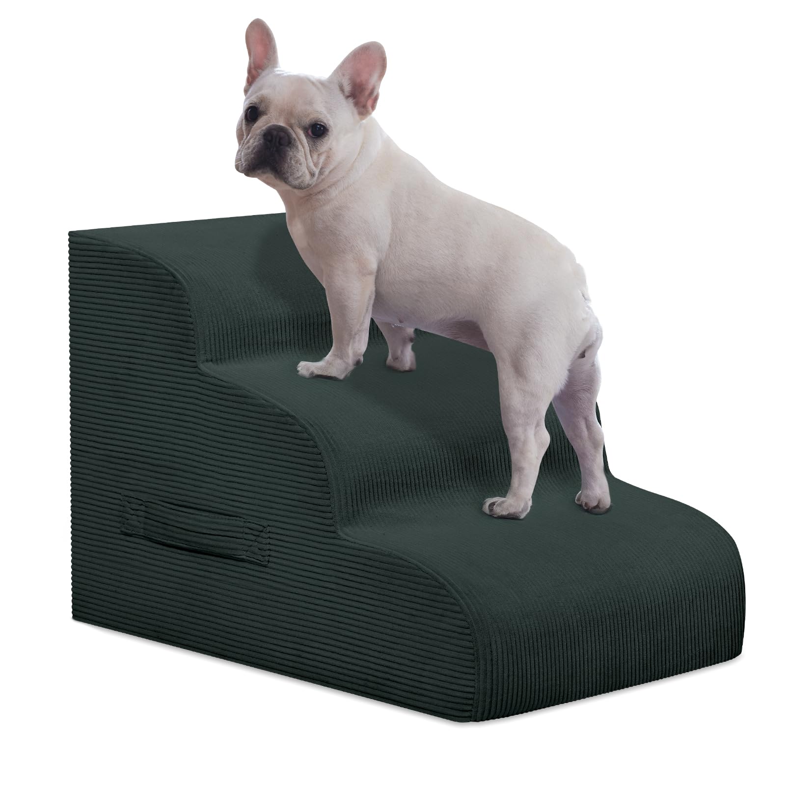 4-Step Dog Stairs for Small Dogs & Cats – Foam Pet Steps for Bed & Sofa