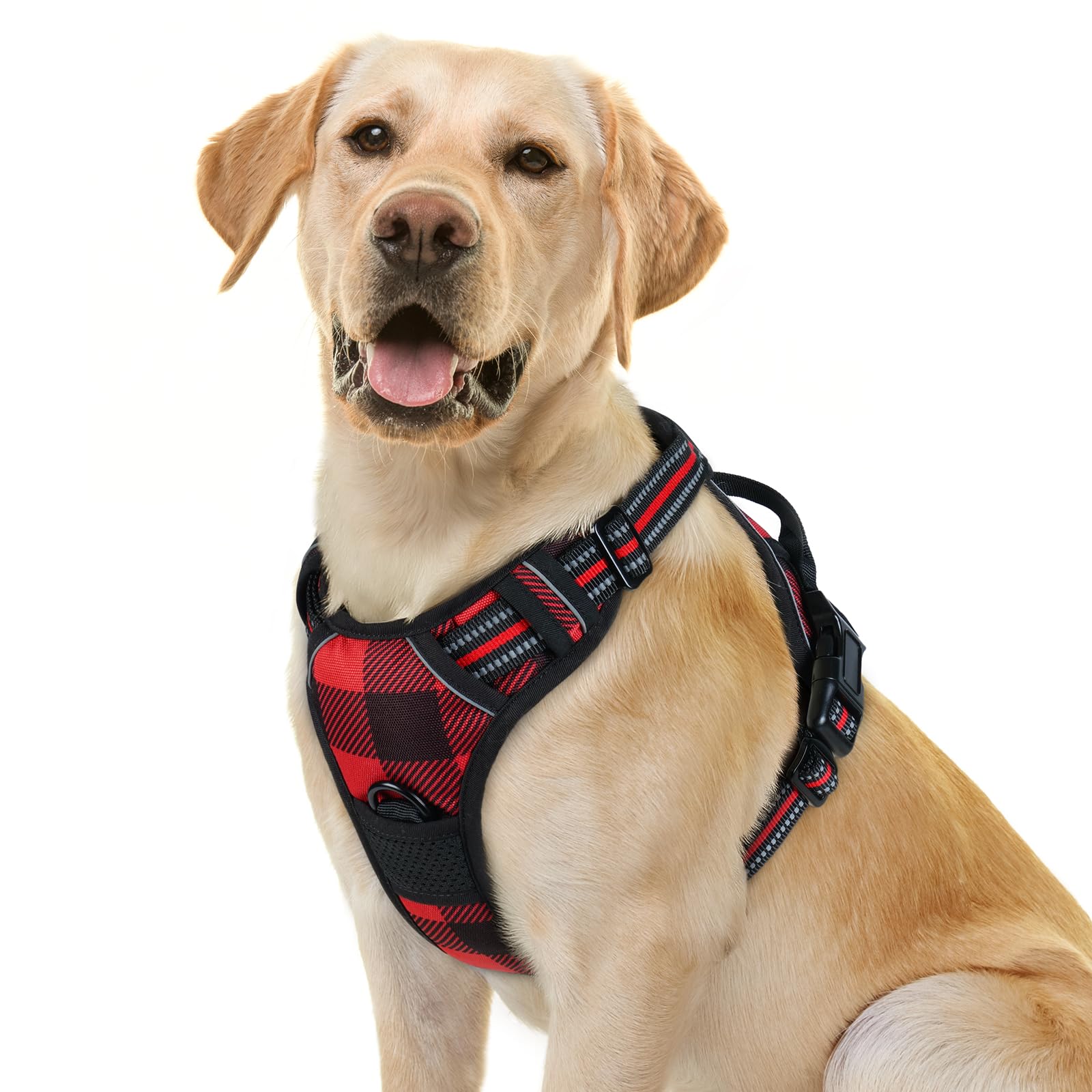 No Pull Dog Harness for Large Dogs – Adjustable Pet Vest with 2 Leash Clips