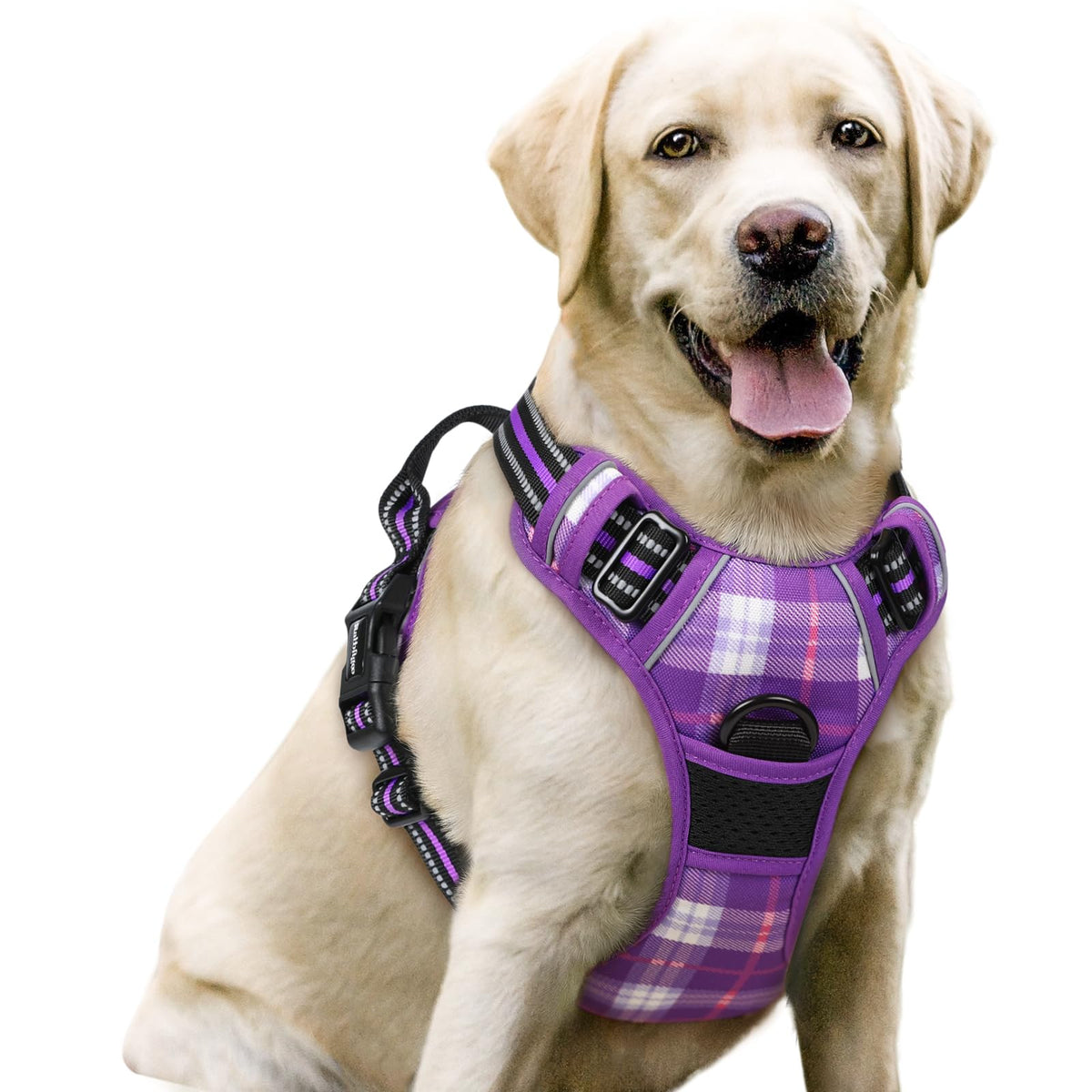 No Pull Dog Harness for Large Dogs – Adjustable Pet Vest with 2 Leash Clips
