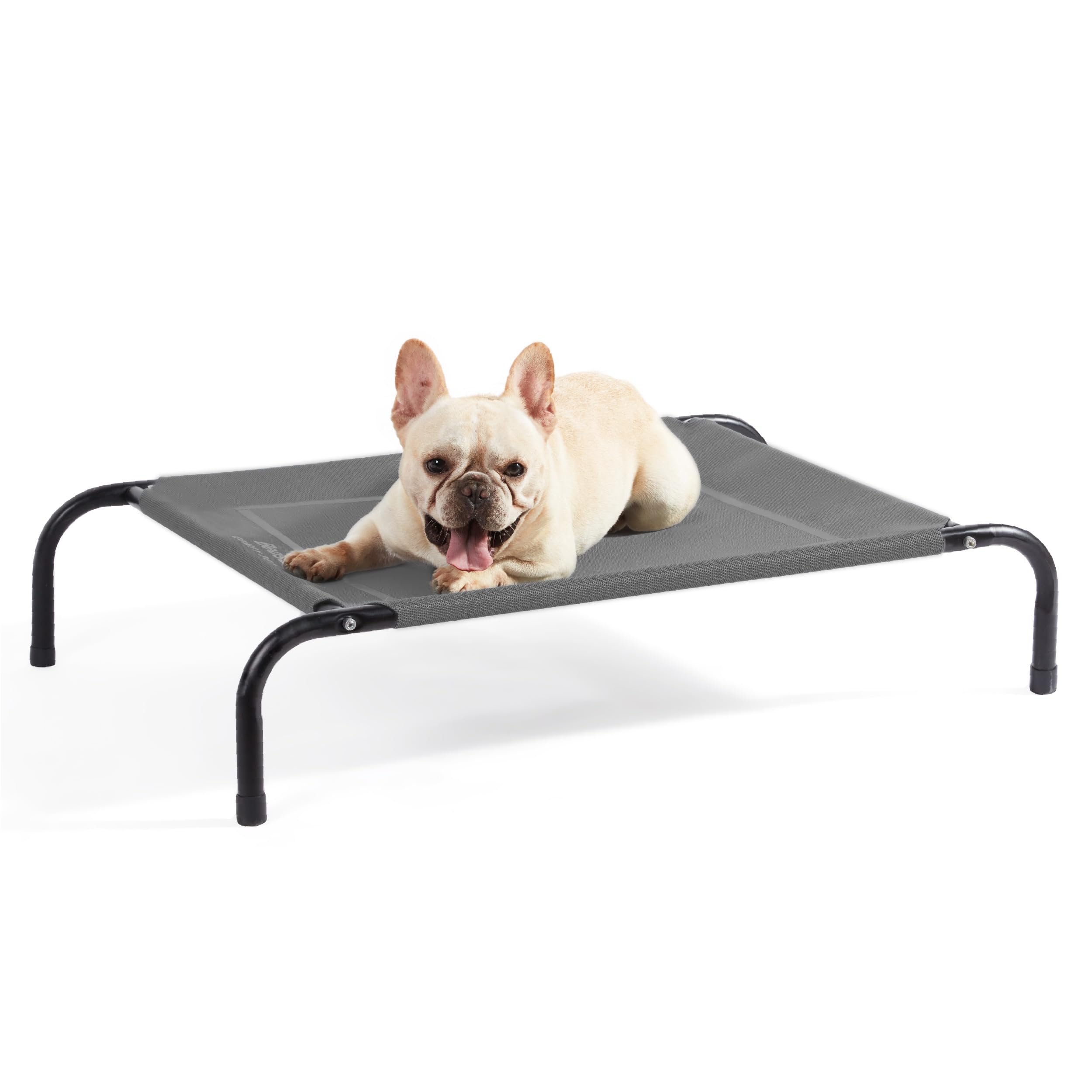 49" Large Elevated Cooling Dog Bed – Breathable Raised Outdoor Pet Cot, Grey