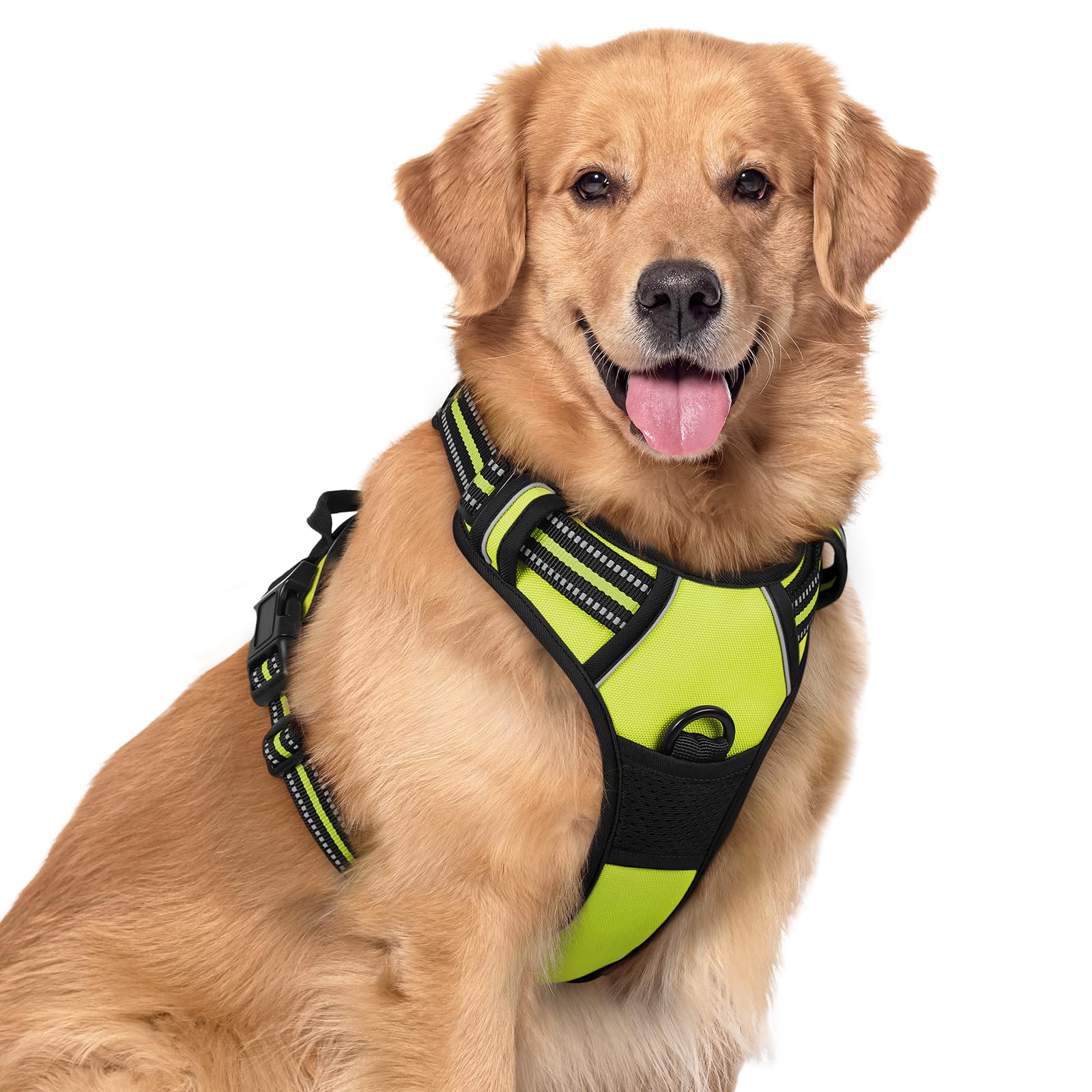 No Pull Dog Harness for Large Dogs – Adjustable Pet Vest with 2 Leash Clips