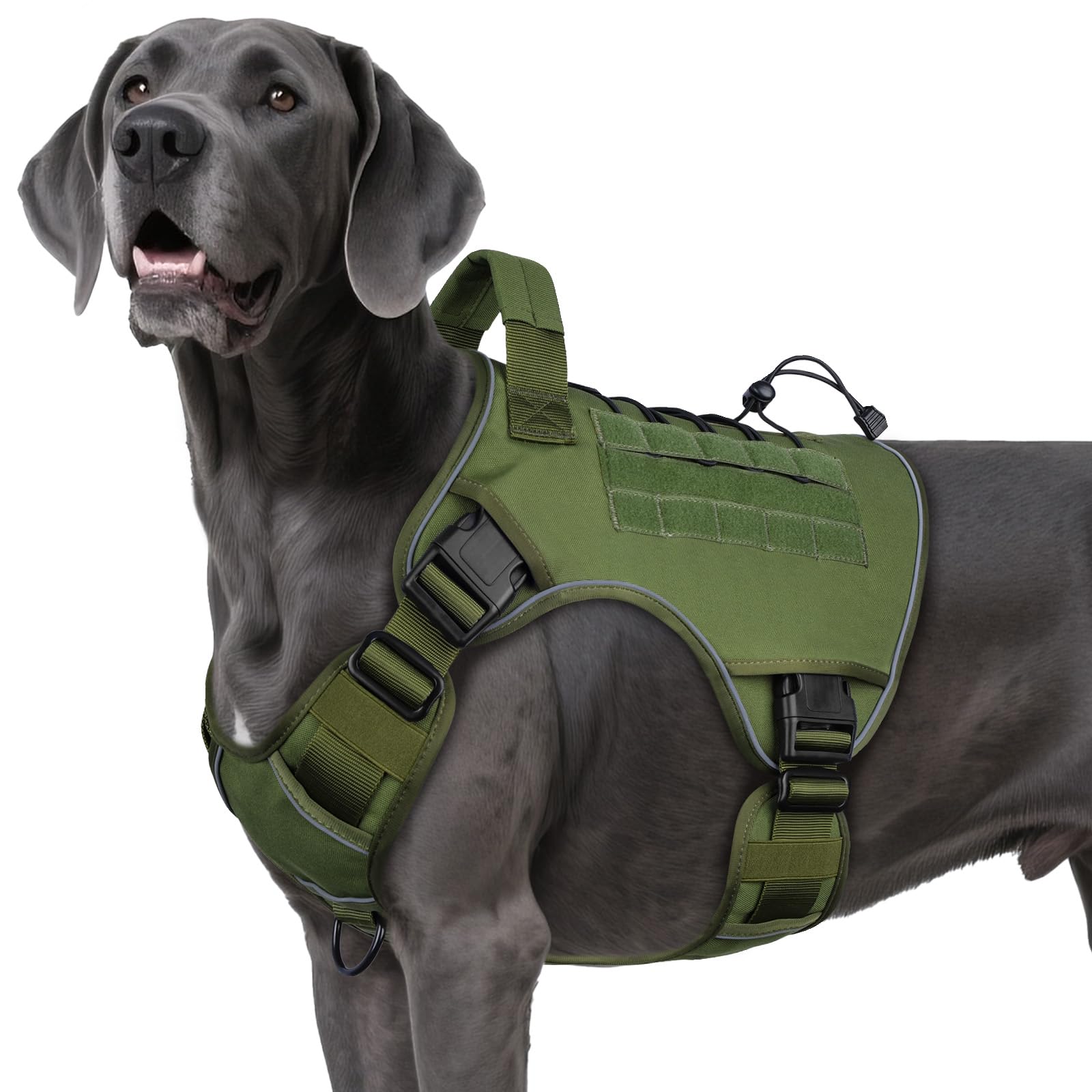 Tactical Dog Harness for Large Dogs – Adjustable No Pull Harness with Handle