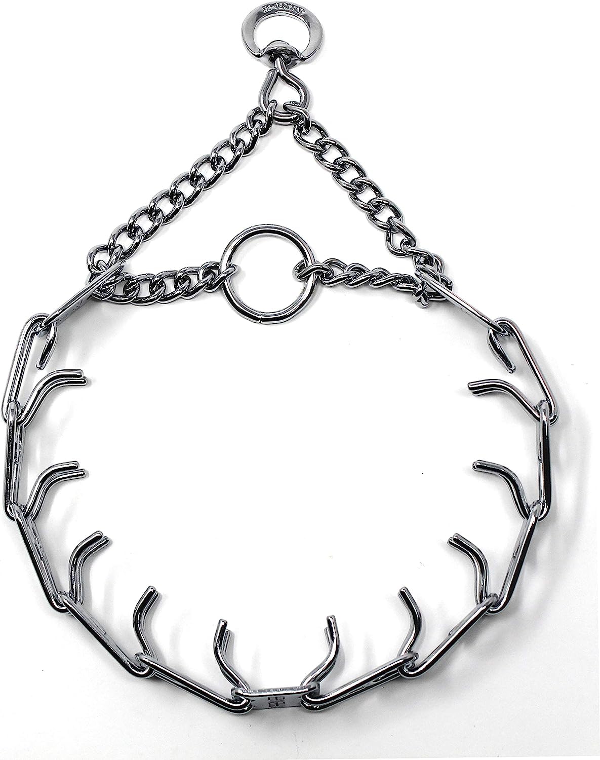 2.25mm Prong Dog Training Collar – Adjustable 14" Chrome-Plated Steel Pinch Collar
