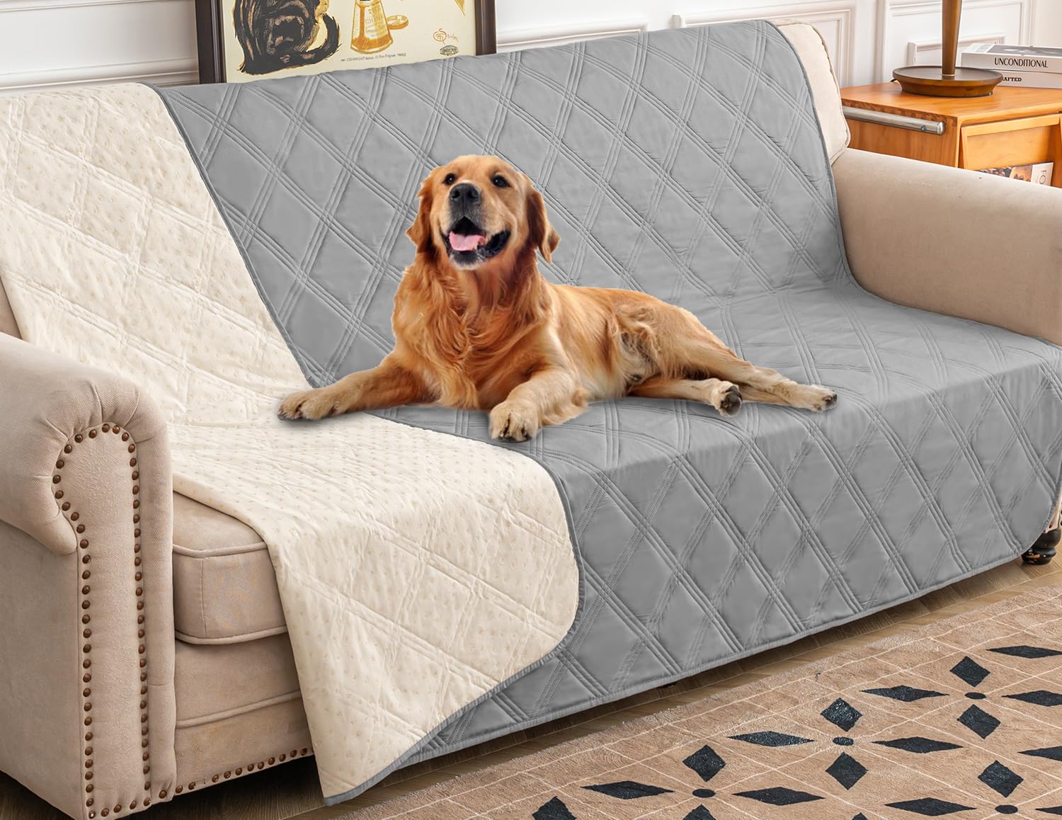 Reversible Quilted Pet Furniture Cover