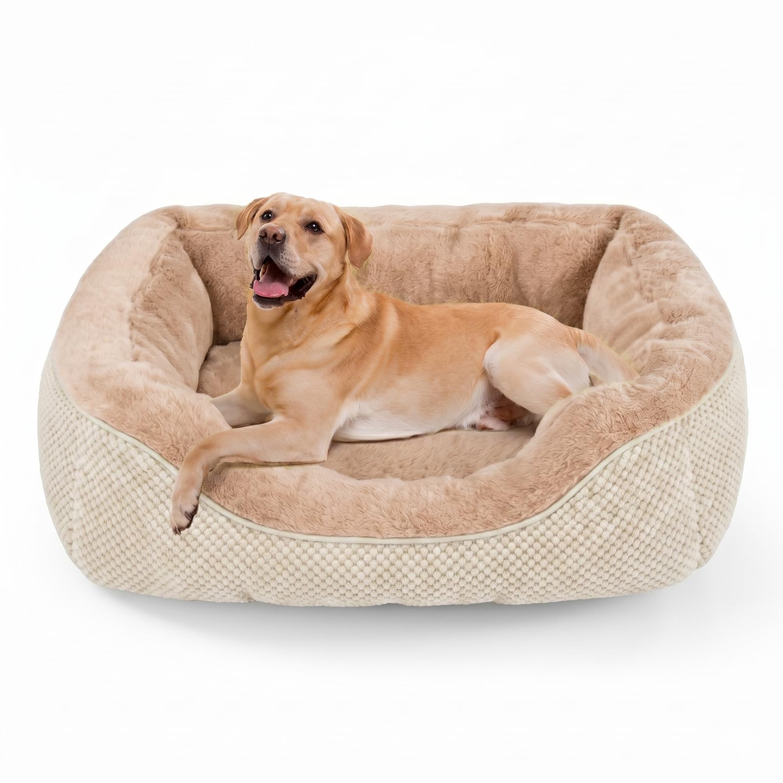 Medium Dog Bed with Raised Sides – 30" x 24" Washable Pet Bed