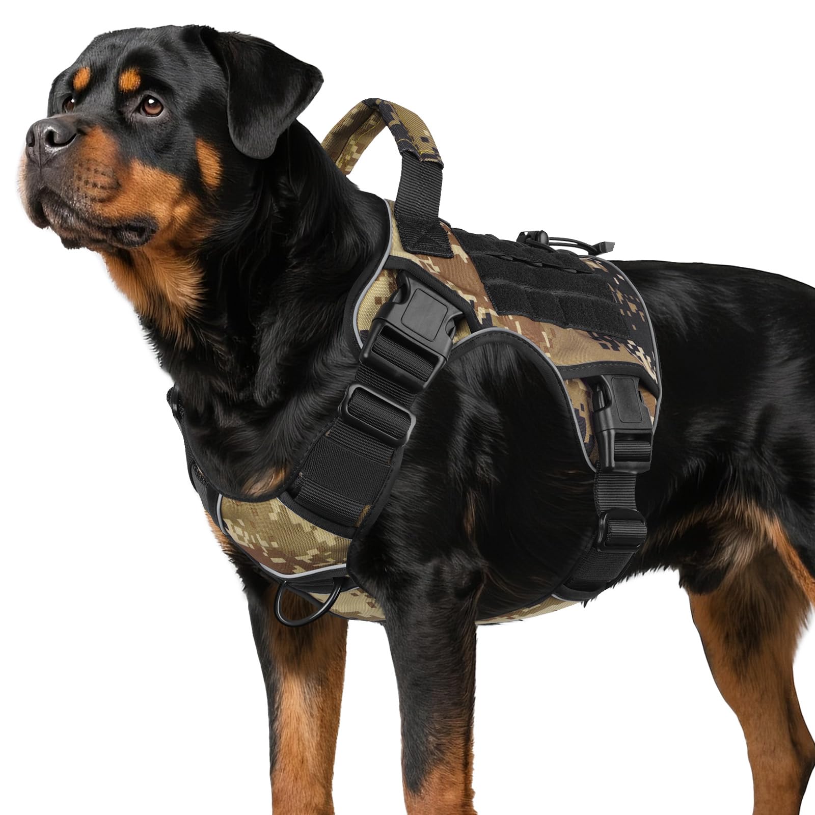 Tactical Dog Harness for Large Dogs – Adjustable No Pull Harness with Handle