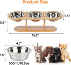 15° Tilted Triple Stainless Steel Cat Bowl Stand