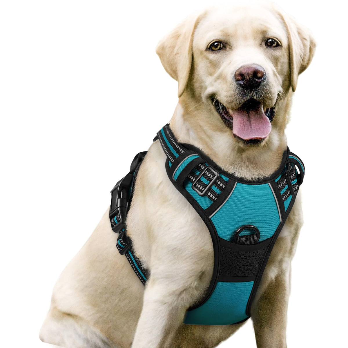 No Pull Dog Harness for Large Dogs – Adjustable Pet Vest with 2 Leash Clips