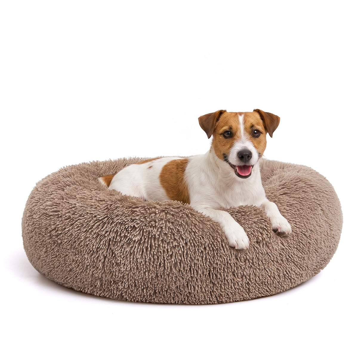 23" Round Donut Dog Bed – Plush Washable Pet Bed for Dogs & Cats
