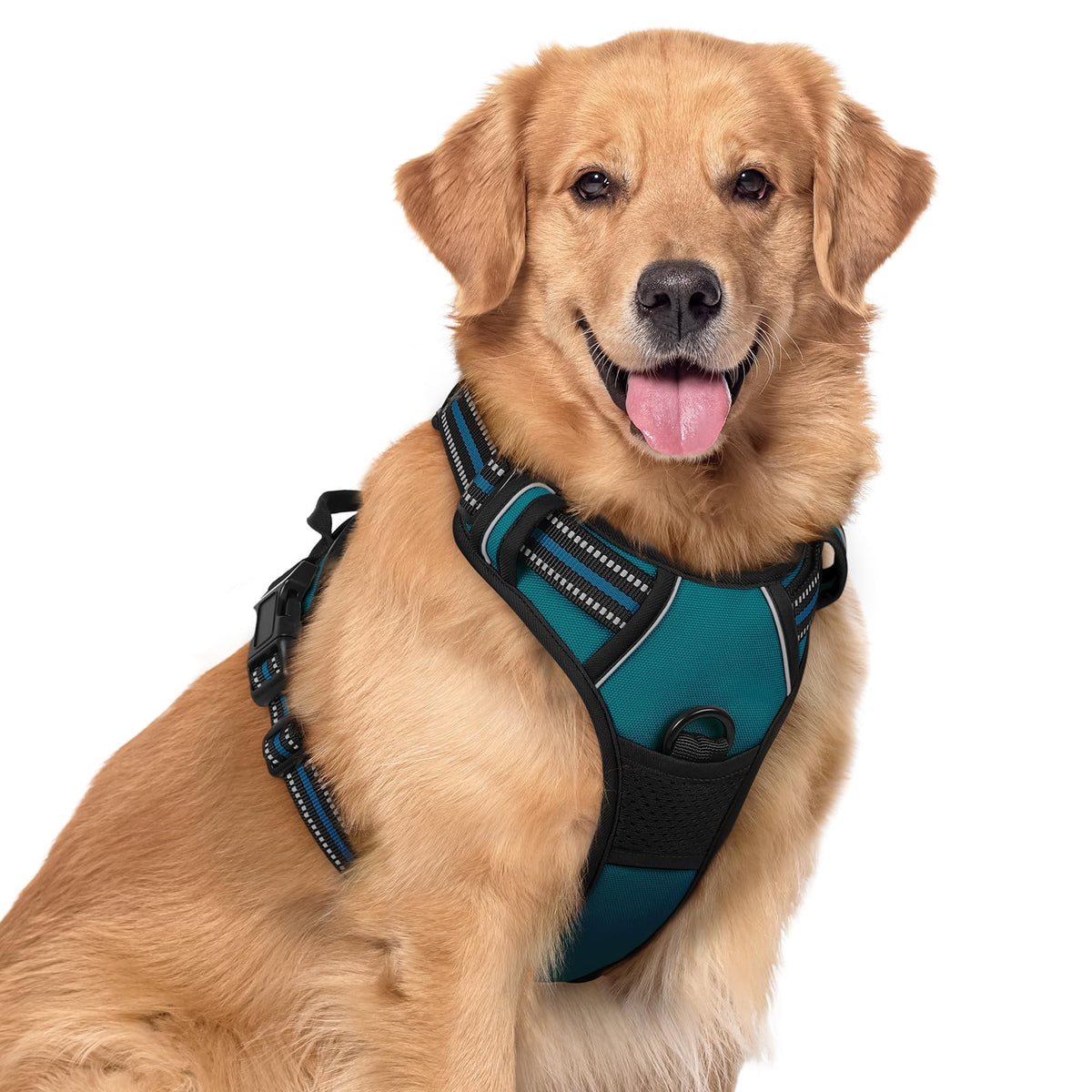 No Pull Dog Harness for Large Dogs – Adjustable Pet Vest with 2 Leash Clips