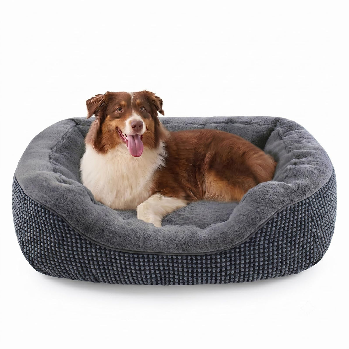 Medium Dog Bed with Raised Sides – 30" x 24" Washable Pet Bed
