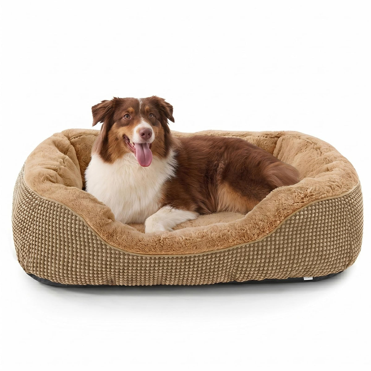 Medium Dog Bed with Raised Sides – 30" x 24" Washable Pet Bed