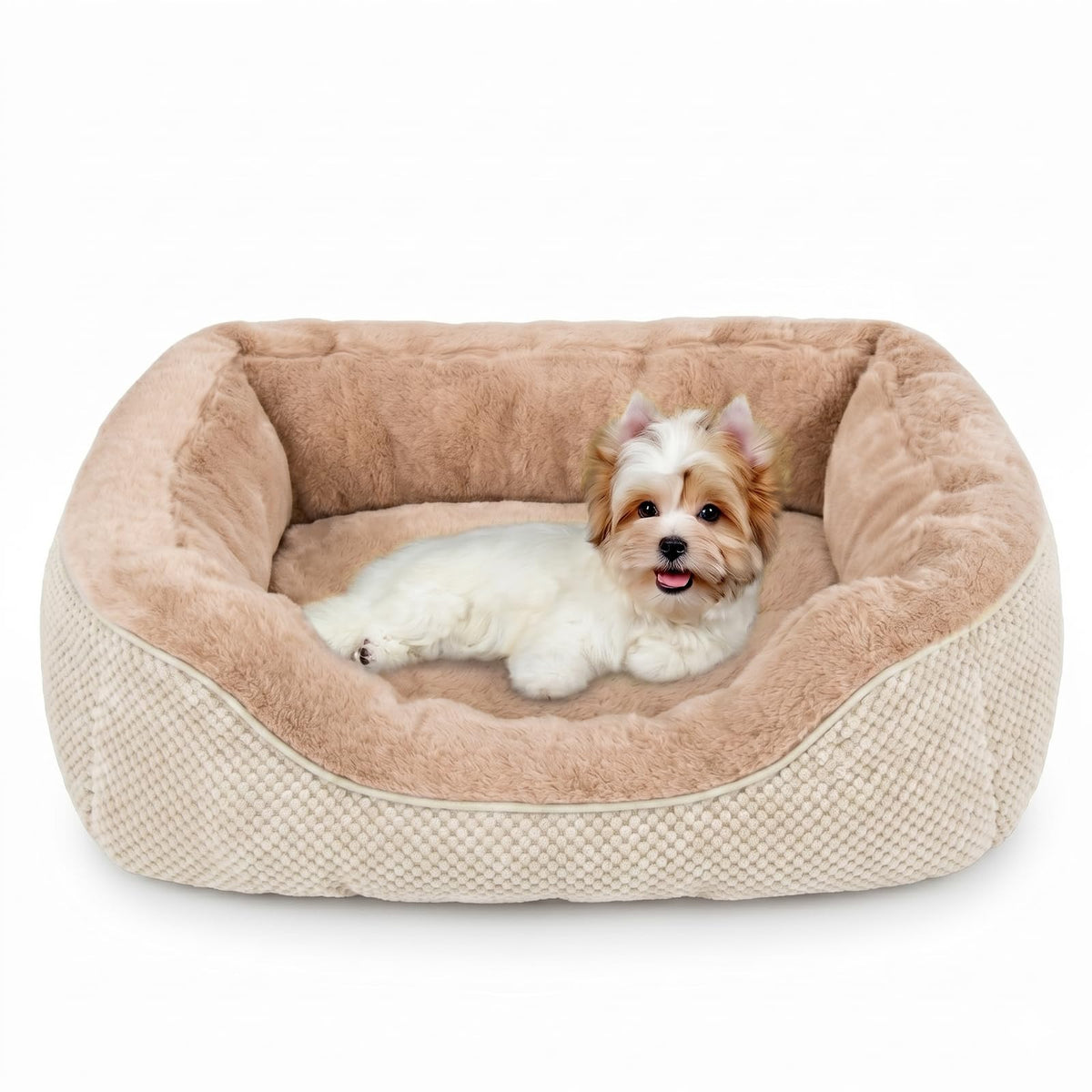 Medium Dog Bed with Raised Sides – 30" x 24" Washable Pet Bed