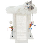 2-Tier Cat Tree with Scratching Post & Toy Balls – 17.7" Indoor Cat Tower