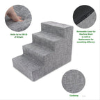 4-Step Dog Stairs for Small Dogs & Cats – 18" Foam Pet Steps for Bed & Couch