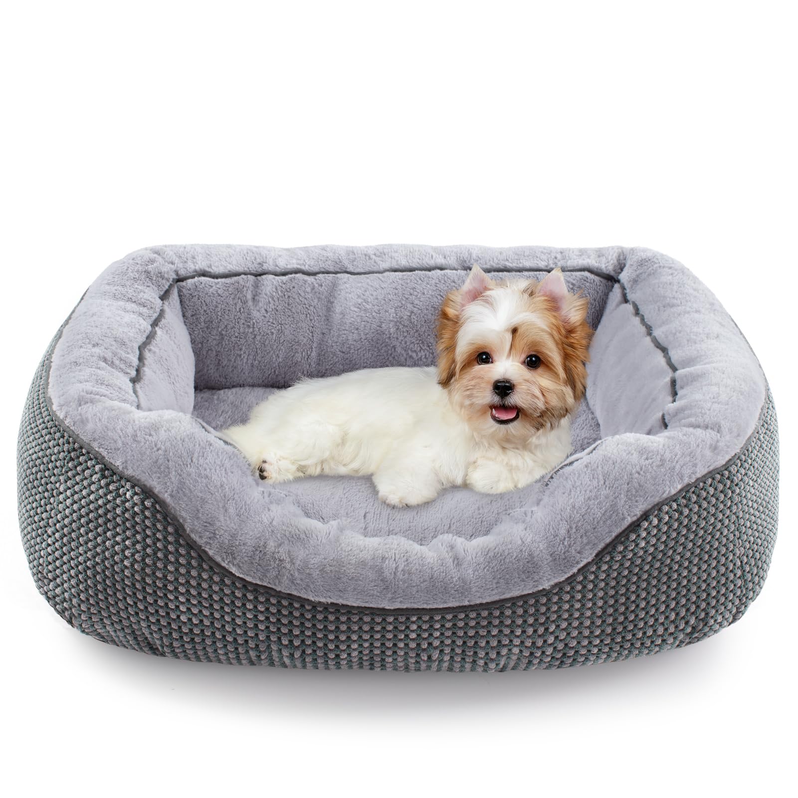 Medium Dog Bed with Raised Sides – 30" x 24" Washable Pet Bed