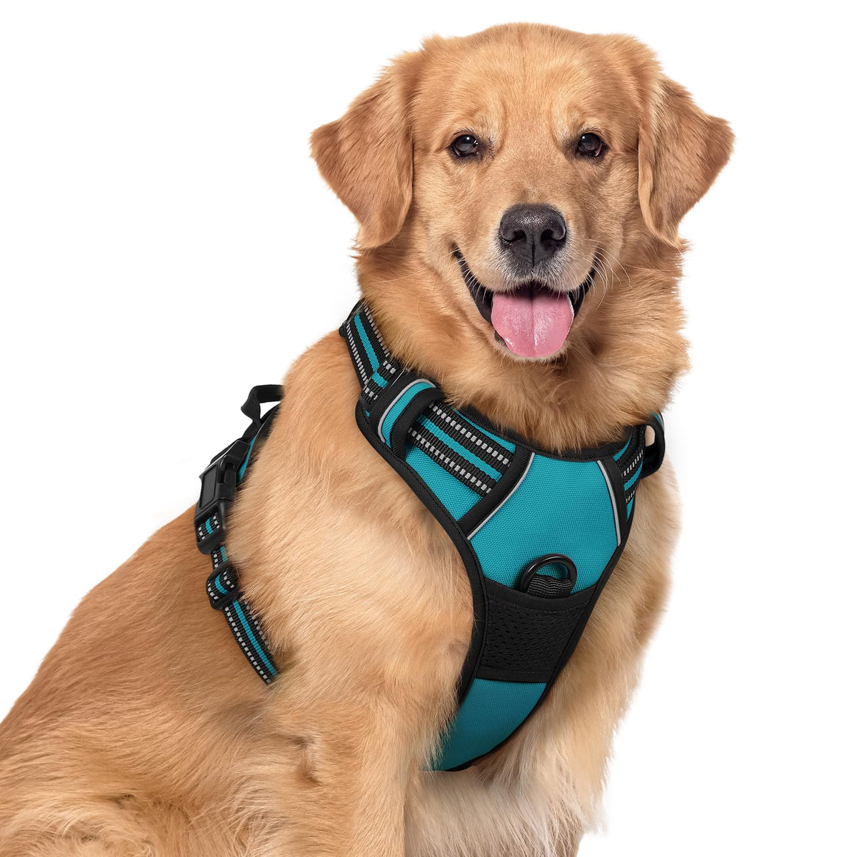No Pull Dog Harness for Large Dogs – Adjustable Pet Vest with 2 Leash Clips