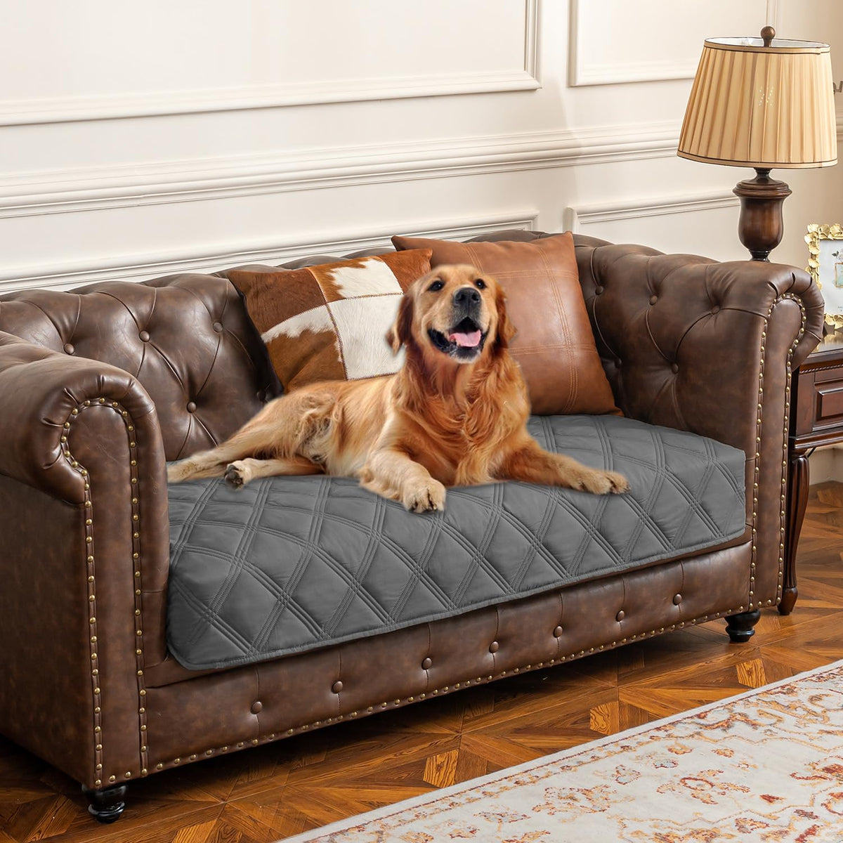 Reversible Quilted Pet Furniture Cover
