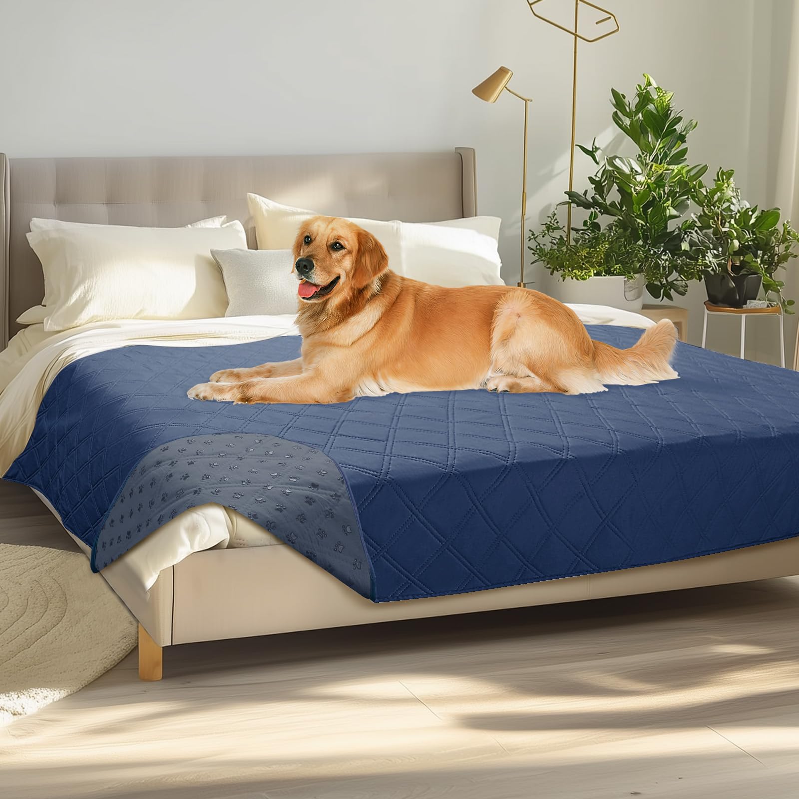 Quilted Pet Couch Protector with Non-Slip Back
