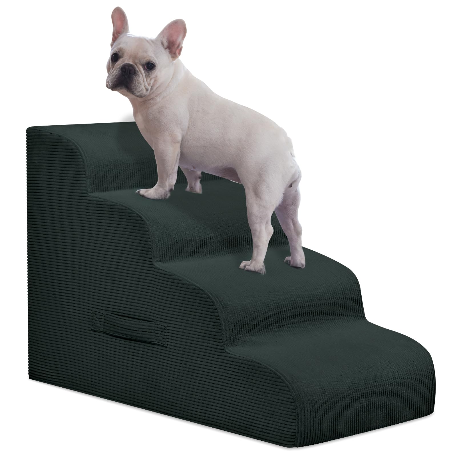 4-Step Dog Stairs for Small Dogs & Cats – Foam Pet Steps for Bed & Sofa
