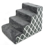 4-Step Dog Stairs for Small Dogs & Cats – 18" Foam Pet Steps for Bed & Couch