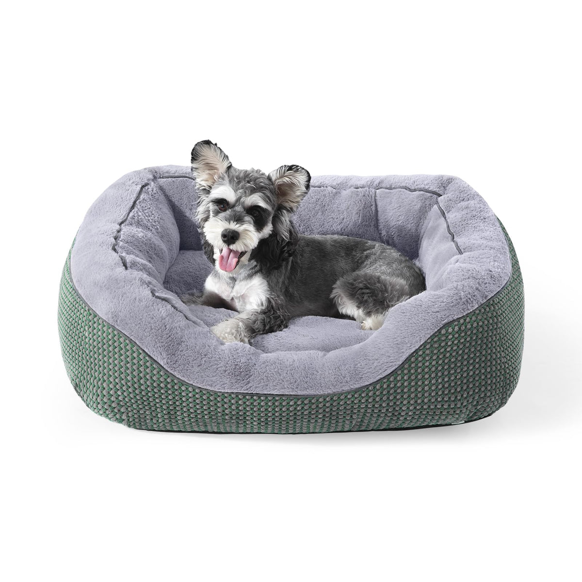 20" Small Dog & Cat Bed – Washable Soft Bolster Pet Bed with Non-Slip Bottom